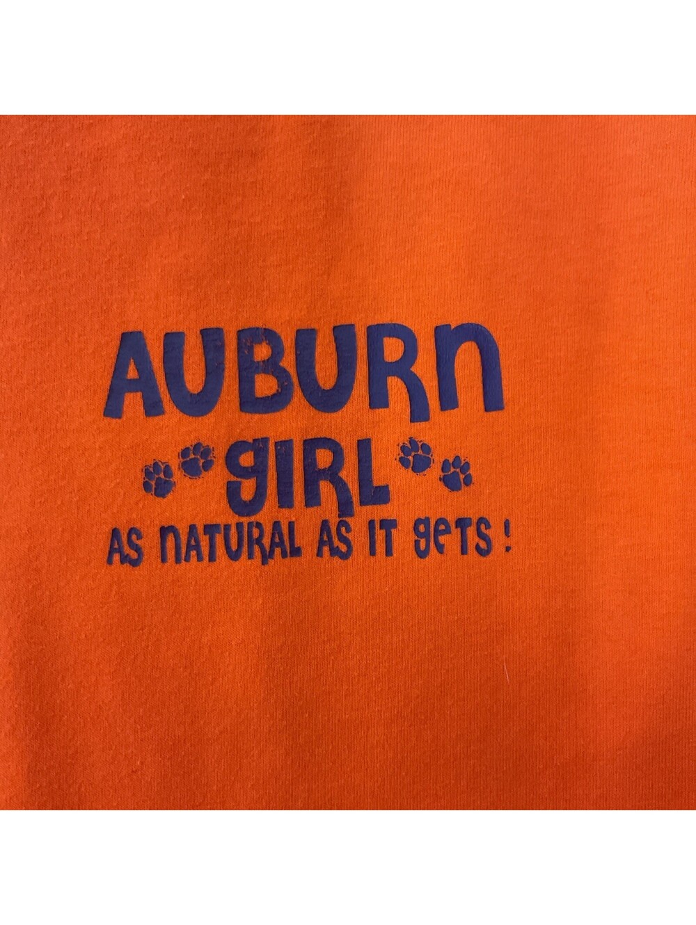 Auburn University "Auburn Girl As Natural As It Gets” T Shirt Large Tigers AU